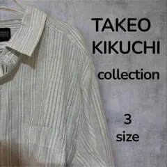 TAKEO KIKUCHI ストライプ 長袖シャツ メンズ M〜L相当 サイズ3