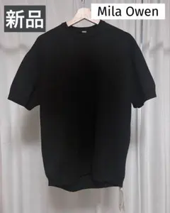 新品/未使用/タグ付　オーバーサイズニット　Tシャツ　ブラックのサムネイル