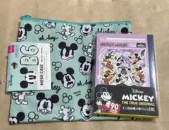 【新品未使用】ミッキー グッズ (ミニ自由帳、B6メッシュケース)