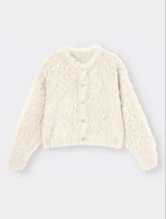 GU フェザーヤーンクロップドカーディガン〔長袖〕 30 NATURAL