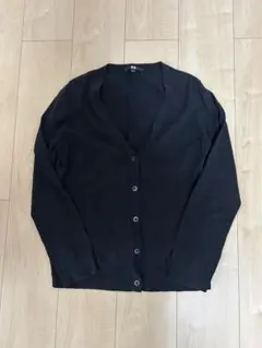 UNIQLO ユニクロ カーディガン(長袖) Lサイズ ブラック 綿100%