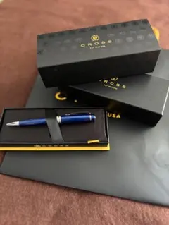 CROSS ボールペン ブルー 専用ケース付き
