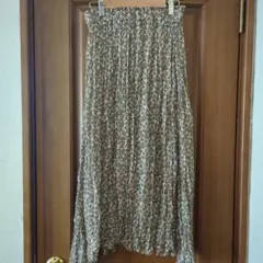 【OLIVE des OLIVE】花柄プリーツスカート ベージュ系