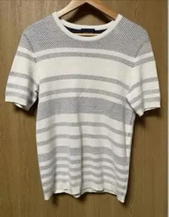 NICOLE CLUB FOR MEN ボーダー　半袖Tシャツ　ホワイト　ブルー