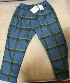 新品タグ付き！BREEZE グリーンチェック柄 長ズボン 110