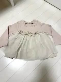 プティマイン チュールフリルドッキングトップス　ピンク　90