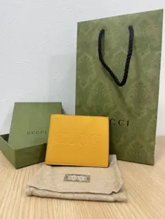 希少Sale★GGエンボスロゴ【送込 GUCCI】CC2折財布★