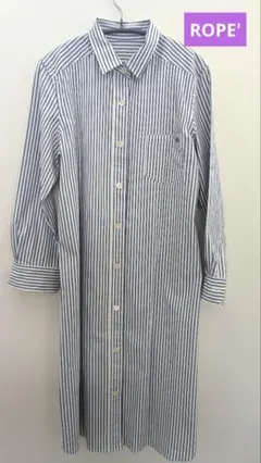 ROPE'　ボーダー　シャツワンピース　春服　レディース　ロペ