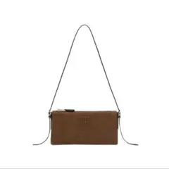 新品miu miu ブラウンレザー ショルダーバッグ ミニポーチ ミュウミュウ