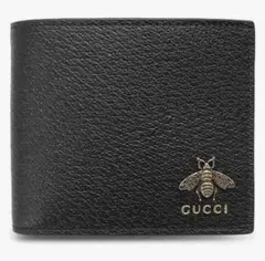 【commecawalk様】未使用✨箱付 グッチ アニマリエ メタルビー（ハチ） メタルビー✨ブラックレザー】 グッチ Gucci 二つ折り 財布 アニマリエ