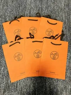 HERMES オレンジ ショッピングバッグ 6枚セット
