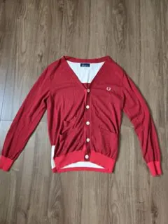 フレッドペリー/FREDPERRY カーディガン　レッドMサイズ