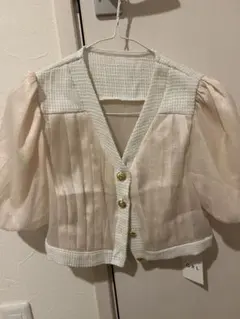 GRLクリーム色 パフスリーブ シャツ Mサイズ