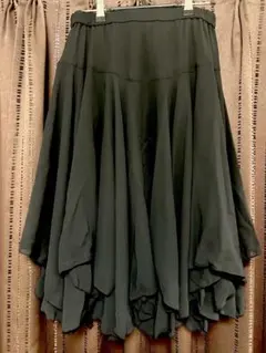 社交ダンス スカート U’NA ウーナ L 黒