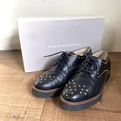 FABIO RUSCONI スタッズ ブラック レースアップ　22.5cm