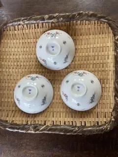 有田焼　西山窯　飯碗　花柄 白色 3個セット