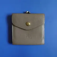【正規品/箱＋巾着付】イルビゾンテ グレージュ がま口 財布