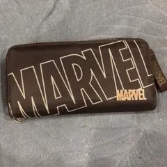 MARVEL ラウンドファスナー長財布 ブラウン　ファスナー壊れてますのサムネイル