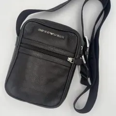 【美品】エンポリオアルマーニ サコッシュ シボ革 ブラウン