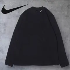 NIKE ナイキ モックネック ロンT ブラック ワンポイントロゴ Y2K