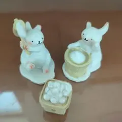 ナチュラルキッチン　置物　餅つきウサギさん　お月見　ハロウィン