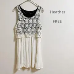Heatherノースリーブ　レース花柄ワンピースのサムネイル