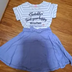 Mezzo Piano ストライプ ワンピース S　140　メゾピアノ　夏