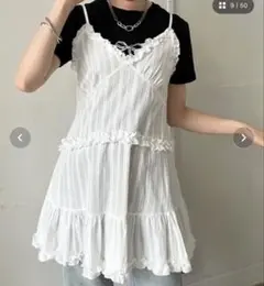 未使用 Jewelobe ストライプビスチェディテールキャミチュニック