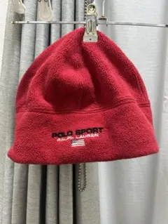 Polo Sport Ralph Lauren 赤 ニット帽 フリース 90s