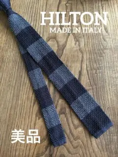 美品 HILTON ヒルトン シルク ニット タイ イタリア製