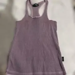 リブ編みパープルタンクトップ2着セット