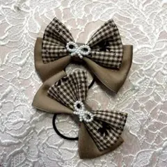 リボンヘアゴム2個セット