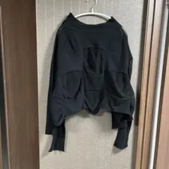 イッセイミヤケ　黒ニットデザイントップスのサムネイル