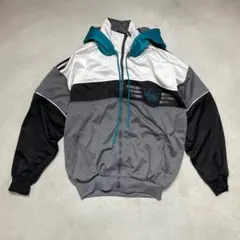 90s  adidasアディダス トラックジャケット フード付 メンズ ロゴ刺繍