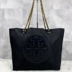 A4 極美品 トリーバーチ ナイロン トートバッグ エラ ロビンソン 黒色