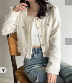 新品one after another　ツイードジャケット　アイボリー