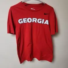 【美品】NIKEジョージア大学 カレッジロゴ Tシャツ レッドS