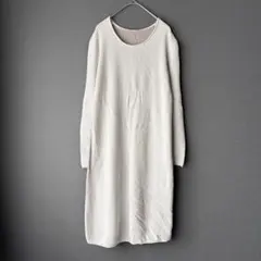 上品✨ユナイテッドアローズ バック切替ワンピース ワッフルニット グレージュ