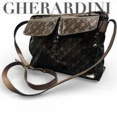 ゲラルディーニ ショルダーバッグ ソフティ ダブルポケット ブロンズ A4可能