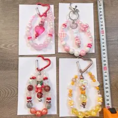 ハンドメイド ビーズ キーホルダー ストラップ カラビナ