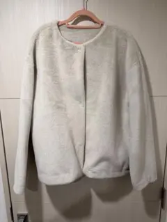 UNIQLO ノーカラージャケット XL クリーム