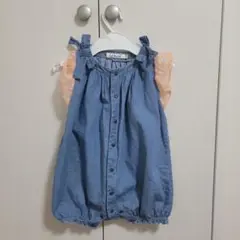 ベビー服 80cm カバーオール ロンパース デニム生地のサムネイル