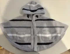 ジェラートピケ　ストライプ もこもこポンチョ