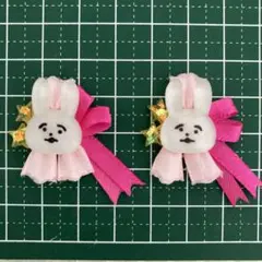 うさぎ パーツ ハンドメイド シャカシャカ ヘアピン