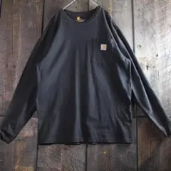 古着　カーハート　フェードロングスリーブTee 長袖　黒　JP；XL.