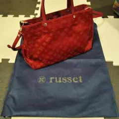 【russet】 赤 バッグ ショルダーストラップ付き　保証書付き　美品
