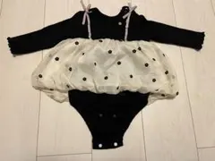 apres les cours ロンパース 黒/白 花柄レース