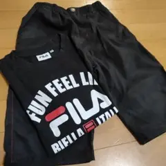 FILA Tシャツ ハーフパンツ 赤✕黒 2点セット 140