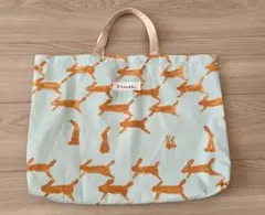 ミナペルホネン生地使用 ✳︎ run run run 巾着バッグ ミナペルホネン runrunrun 巾着バッグ ブルー うさぎ - メルカリ