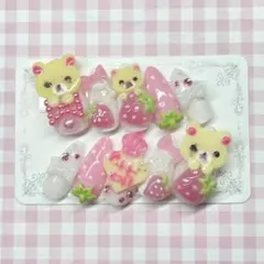 ♡ 現品 地雷 量産 平成女児 ネイルチップ くま いちご ♡